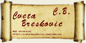 Cveta Brešković vizit kartica